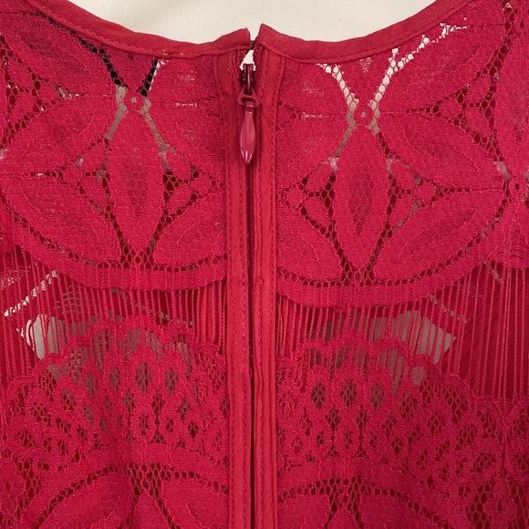 Adelyn Rae Pink Lace High Low MIDI Sheath Sleeveless Dress. Sz M. NWT - Picture 8 of 9